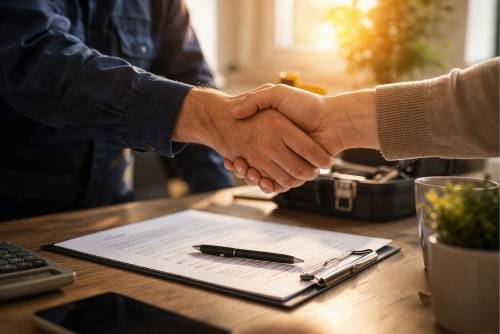 JB handhsake with a client